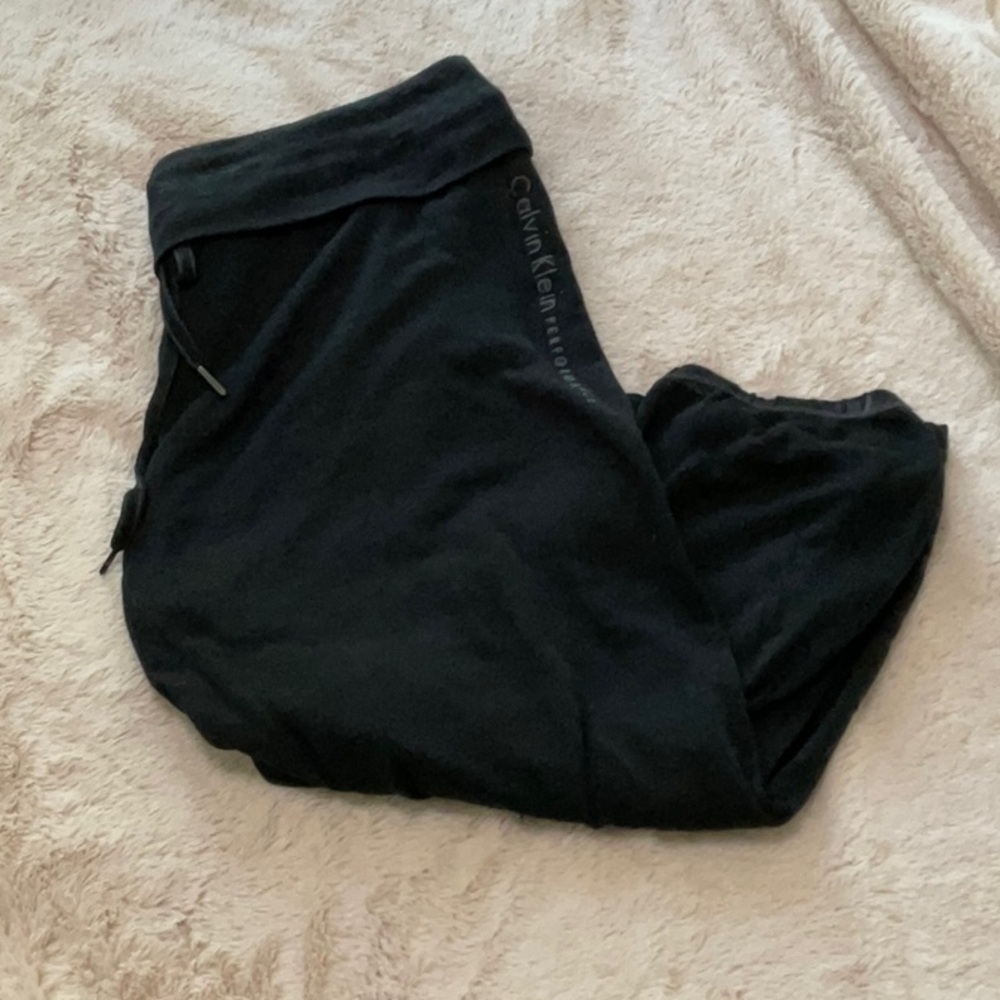 Calvin Klein Black Sweatpants Comfortable Lightweight Joggers, Medium-Large